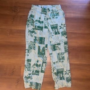 Urban outfitters green patterned pants size medium